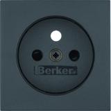 BERKER B.X Płytka czołowa z przysłonami styków do gniazda z uziemieniem antracyt mat 3965768996 HAGE