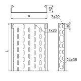 Korytko kablowe 200x42mm Grubość 1,00 mm 3mb KOJ200H42/3 141420 BAKS