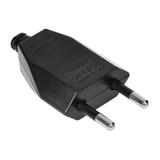 Wtyczka płaska bez uziemienia 2,5A 250V czarny poliwęglan 50 sztuk OR-AE-13241/B/50 ORNO