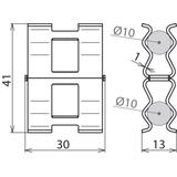 Zacisk DEHNclip do drutu i prętów zbrojenia 10 / 10 mm, sprężynowy, bezśrubowy, stal nieocynk.