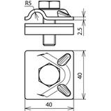Zacisk uniwersalny MV do drutu 8-10 mm, do rury wsporczej, stal nierdzewna NIRO
