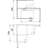 GS-AI90170RW, NAROŻE WEWN. 90X170 CZ.B.