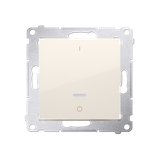 Simon 54 Łącznik dwubiegunowy z podświetleniem LED 10A szybkozłączka kremowy