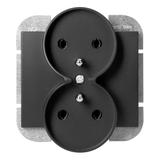 Gniazdo podwójne podtynkowe 2x2P+Z Onyx, 16A, 250V, PT-6OR, czarny OR-OE-7506/B ORNO