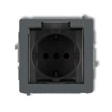 DECO Mechanizm gniazda bryzgoszczelnego z uziemieniem SCHUKO 2P+Z (klapka dymna, przesłony torów prą