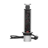 Gniazdo meblowe O6cm wysuwane z blatu z blokadą i przewodem 1,8m 3x2P+Z (Schuko) OR-AE-1347(GS) ORNO