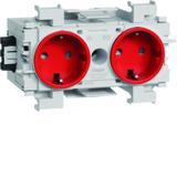 tehalit.WA Gniazdo SCHUKO 2-krotne WAGO montaż krawędziowy czerwony GS20013020 HAGER