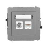 DECO Mechanizm gniazda antenowego poj. typu F (SAT) + gniazda komp. poj. 1xRJ45, kat. 5e, 8-stykowy