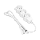 Przedłużacz 3-krotny 2P+Z (Schuko), 3m H05VV-F 3x1,5mm2, Imax=16A, płaska wtyczka, biały ES-4(GS)/W/3 ORNO