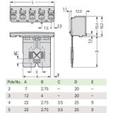 Gniazdo picoMAX raster 7,5mm 5‑biegunowe z płytką uchwytową 2092‑3105 /100szt./ WAGO