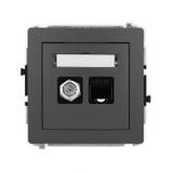 DECO Mechanizm gniazda antenowego poj. typu F (SAT) + gniazda komp. poj. 1xRJ45, kat. 5e, 8-stykowy