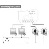 DOUBLE SWITCH 2 kanałowy przekaźnik Wi-Fi 230V WI-R2S2-P F&F