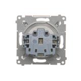 Simon 54 Gniazdo pojedyncze z uziemieniem i przesłonami 16A z. śrub. biały