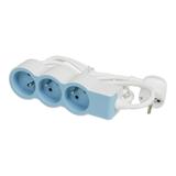 PRZEDŁUŻACZ STANDARD 3X2P+Z, Z PRZEWODEM 1.5 METRA 3X1.0 MM2 - BIAŁY/BŁĘKITNY, Legrand