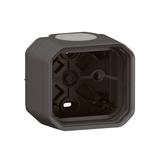 NOWE PLEXO - PUSZKA NATYNKOWA POJEDYNCZA Z PRZEPUSTEM MEMBRANOWYM ANTRACYT