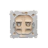 Simon Basic Gniazdo antenowe typu podwójne beż