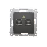 Simon 54 Gniazdo światłowodowe / optyczne podwójne SC/APC czarny