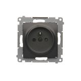 Simon 54 Gniazdo z/u i przesłonami 16A szybkozłączka antracyt