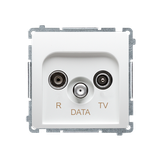 Simon Basic Gniazdo antenowe R-TV-DATA 1x wejście: 5–862 MHz biały