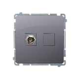 Simon Basic Gniazdo antenowe typu ''F'' pojedyncze  stal inox BMAF1.01/21 KONTAKT