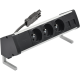 SIMON 480 TS48-410E300K0-40 Biurkowy zestaw gniazd 3 gn. typ E i płytka dla 2 złączy RJ45 keystone;