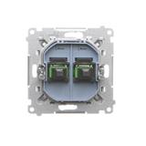 Simon 55 Gniazdo światłowodowe / optyczne podwójne SC/APC Jasnoszary mat