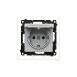 Simon 55 Gniazdo Schuko do wersji IP44 z przesłonami z uszczelką ramki szybkozłączka Klapka W kolorze pokrywy Aluminium mat TGSZ1BCZ.01/143 KONTAKT