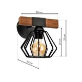 MILAGRO Kinkiet ULF BLACK/WOOD 1xE27 60W