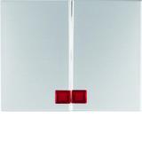 BERKER K.5 Klawisze z czerwoną soczewką do łącznika 2-klawiszowego aluminium 14377003 HAGER