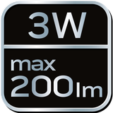 Aluminiowa latarka 200 lum, zoom, IPX7, 3xAAA