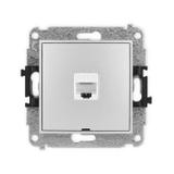 ICON Mechanizm gniazda komputerowego pojedynczego 1xRJ45, kat. 6, 8-stykowy, bez pola opisowego sreb