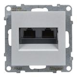 SUNO - Gniazdo 2XRJ45/kat 6 UTP, Aluminium, Legrand