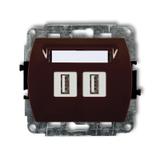 TREND Gniazdo podwójne 2xUSB A-A 2.0 brązowy 4GUSB-2 KARLIK