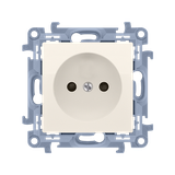 Simon 10 Gniazdo bez uziemienia pojedyncze 16A z. śrub. krem