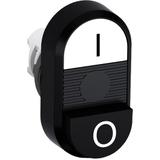 Przycisk podwójny, niepodświetlany I-0 czarne pole MPD17-11B