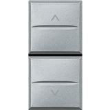 AXOLUTE -PRZYCISK PODWÓJNY Z BLOKADĄ 1 MODUŁ AXIAL ALUMINIUM, Bticino