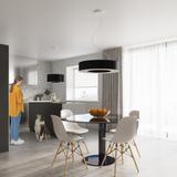 Sollux Żyrandol SATURNO SLIM 50 czarny SL.0750