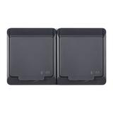 HERMES gniazdo 2x2P+Z IP 44 antracyt