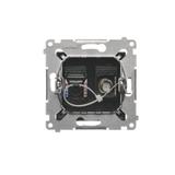 Simon 54 Gniazdo antenowe typu F + RJ45 kat.6 czarny DASFRJ45.01/49 KONTAKT