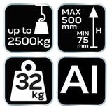 Podnośnik hydrauliczny, niskoprofilowy, 2.5 t