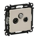 VALENA LIFE GNIAZDO PRZELOTOWE TV-RD-SAT KREMOWE, Legrand