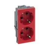 Simon Connect Gniazdo podwójne S500 Schuko 2x230V 16A bez sygnalizacji śrubowe czerwony 50000472-037 KONTAKT