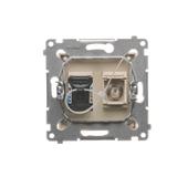Simon 54 Gniazdo antenowe typu ''F'' + RJ45 kat.6 kremowy DASFRJ45.01/41 KONTAKT