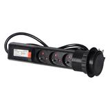 Gniazdo meblowe O6cm wysuwane z blatu z blokadą i przewodem 1,8m 3x2P+Z czarne OR-AE-1347/B ORNO