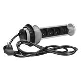 Gniazdo meblowe O8cm wysuwane z blatu z ładowarką USB i przewodem 1,8m, 3x2P+Z, 2xUSB