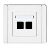 FLEXI Gniazdo multimedialne podwójne bez modułu (standard Keystone) biały