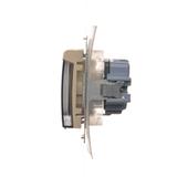 Simon 54 Gniazdo Schuko IP44 z przesłonami z uszczelką ramki 16A z. śrub. klapka transp. kremowy