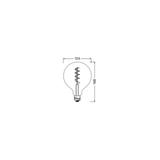 Lampa LED Vintage 1906 CL GLOBE125 Filament szkło przezroczyste SMOKE 15 non-dim 5W 818 E27