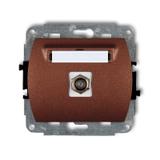 TREND Mechanizm gniazda antenowego pojedynczego typu F (SAT) pozłacany brązowy metalik