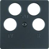 BERKER B.X/K.1/Q.x Płytka czołowa do gniazda antracytowego 4-wyj. antracyt 14841606 HAGER